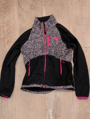 The North Face Black Fleece Jacket with Pink Accents